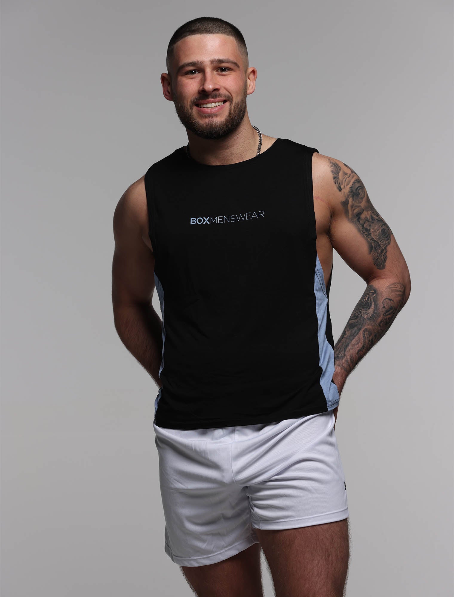 Buy Semantic Mens Black Color Gym Vest - 100% Cotton - Size S