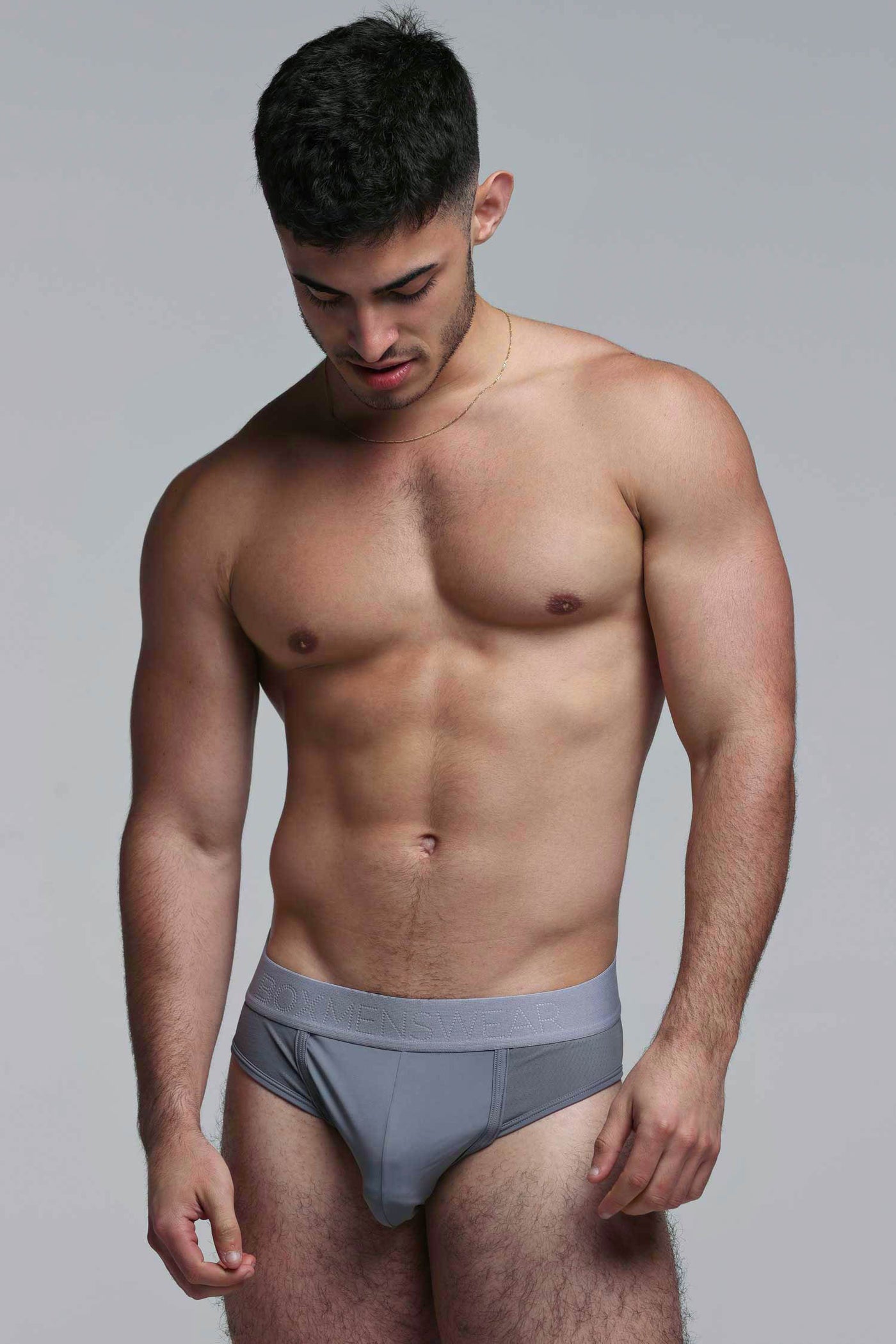 Mesh Panel Briefs - Regal Grey