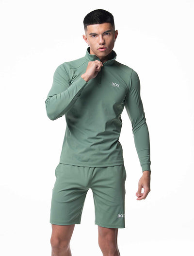 Active Panelled 1/4 Zip Jacket - Green