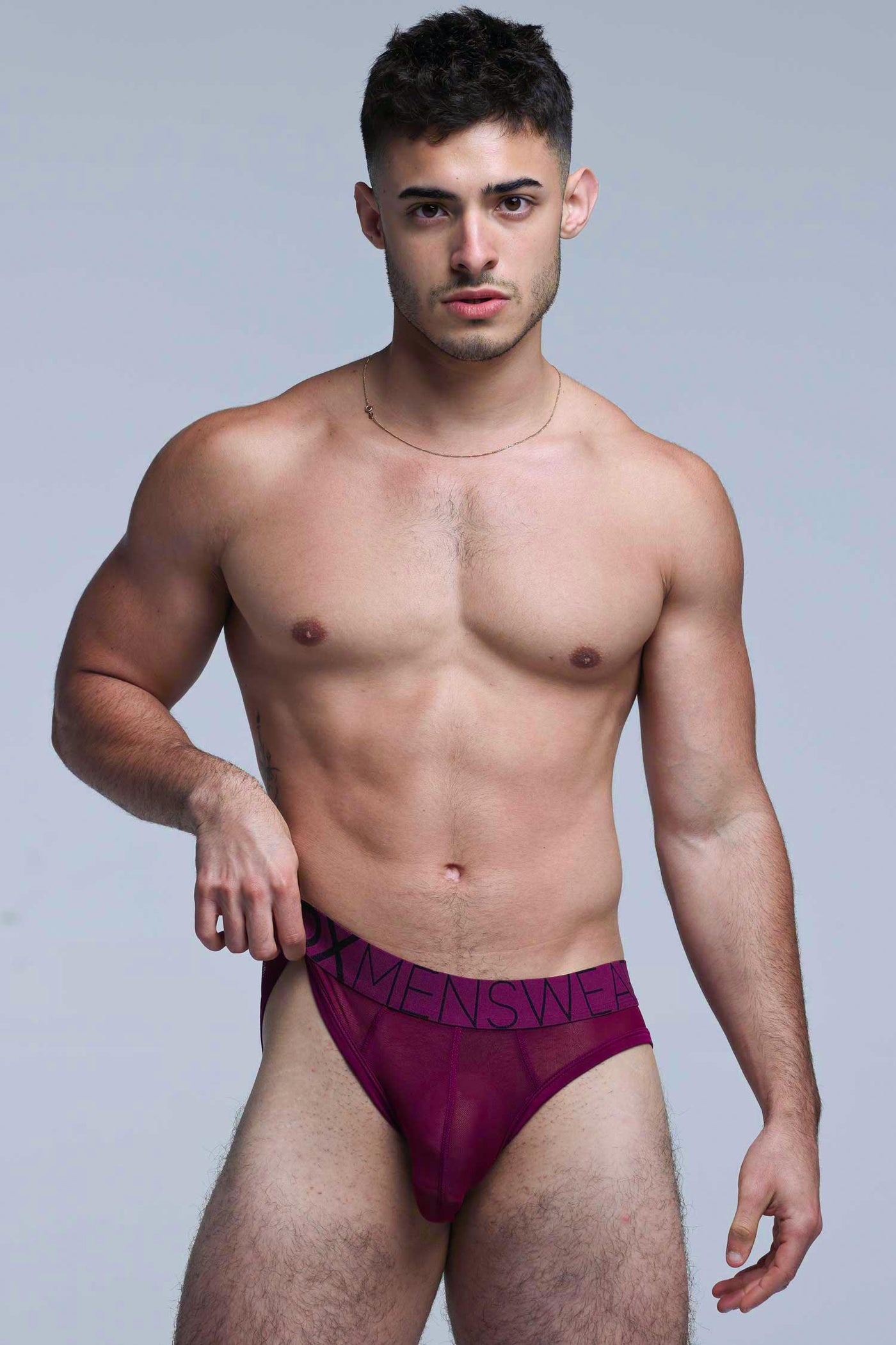 All Over Mesh Briefs - Cherry Crush