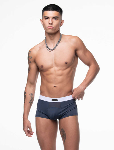 Mens Curved Mesh Boxers - Navy