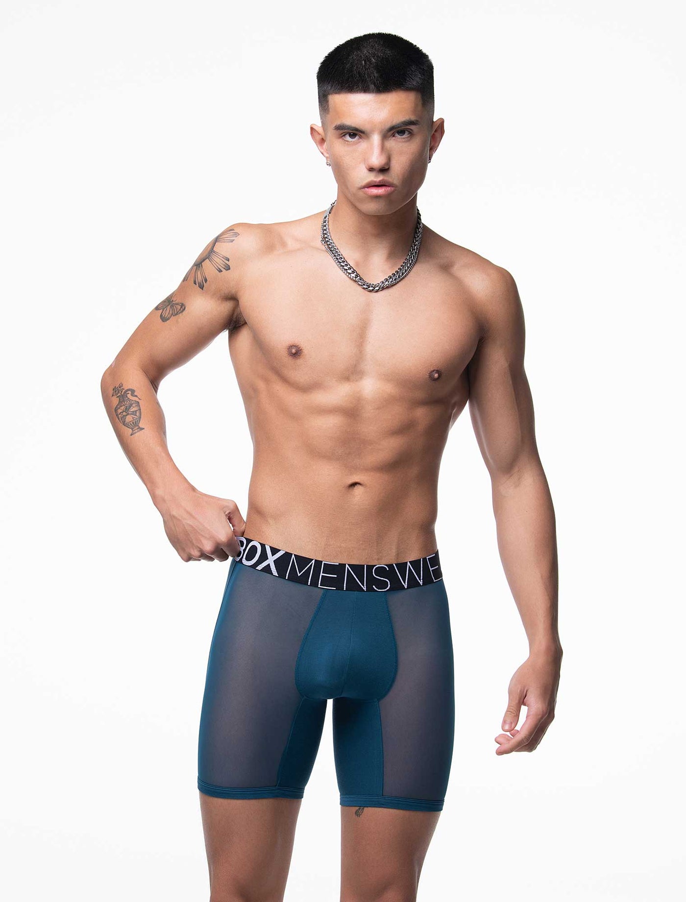 King Fit Mesh Panel - Transparent Crotch: Legion Blue