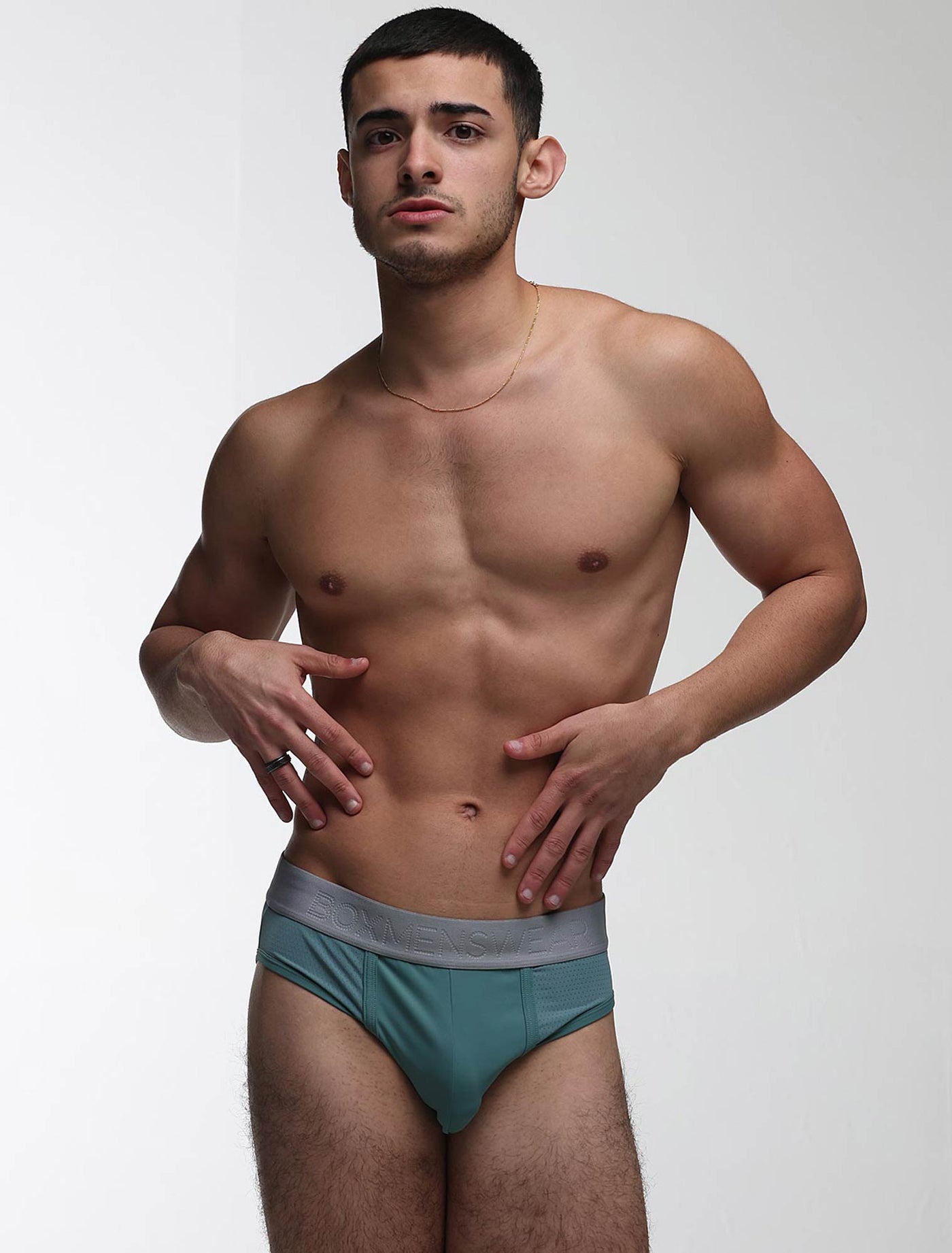 Mesh Panel Briefs - Riviera Teal