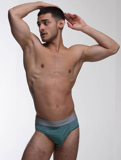 Mesh Panel Briefs - Riviera Teal
