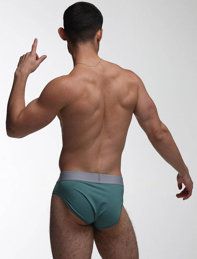 Mesh Panel Briefs - Riviera Teal