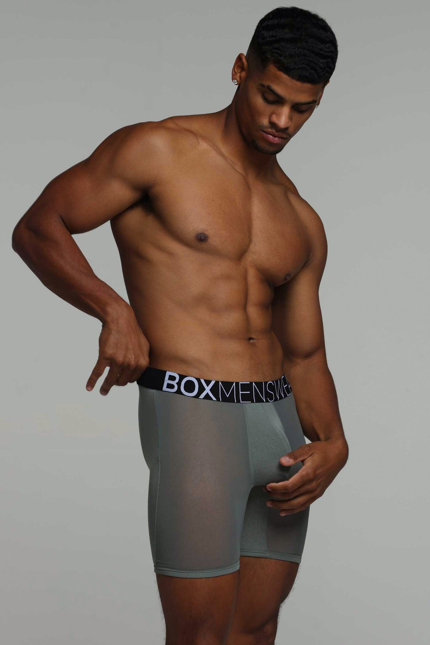 King Fit Mesh Panel - Transparent Crotch: Gun Metal Grey