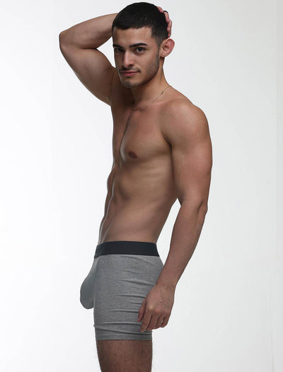 Mens Classic Ribbed Boxers - Grey