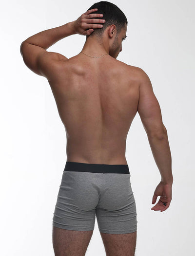 Mens Classic Ribbed Boxers - Grey