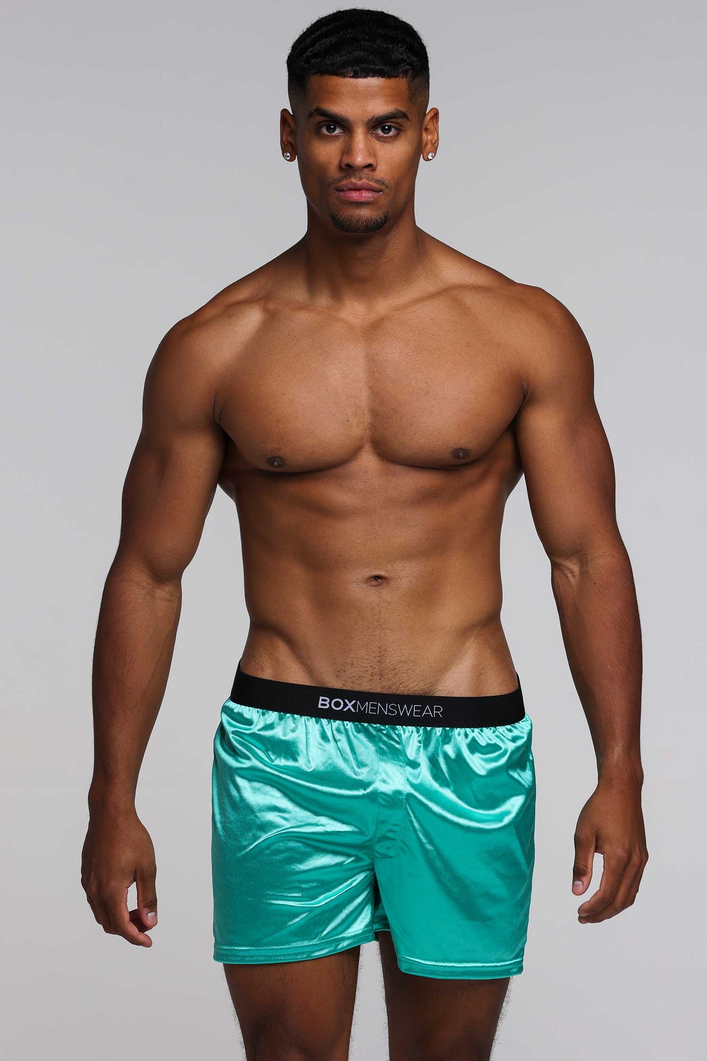 Silk Decline Boxer Shorts - Eminence Green