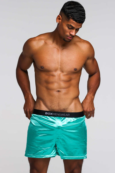 Silk Decline Boxer Shorts - Eminence Green