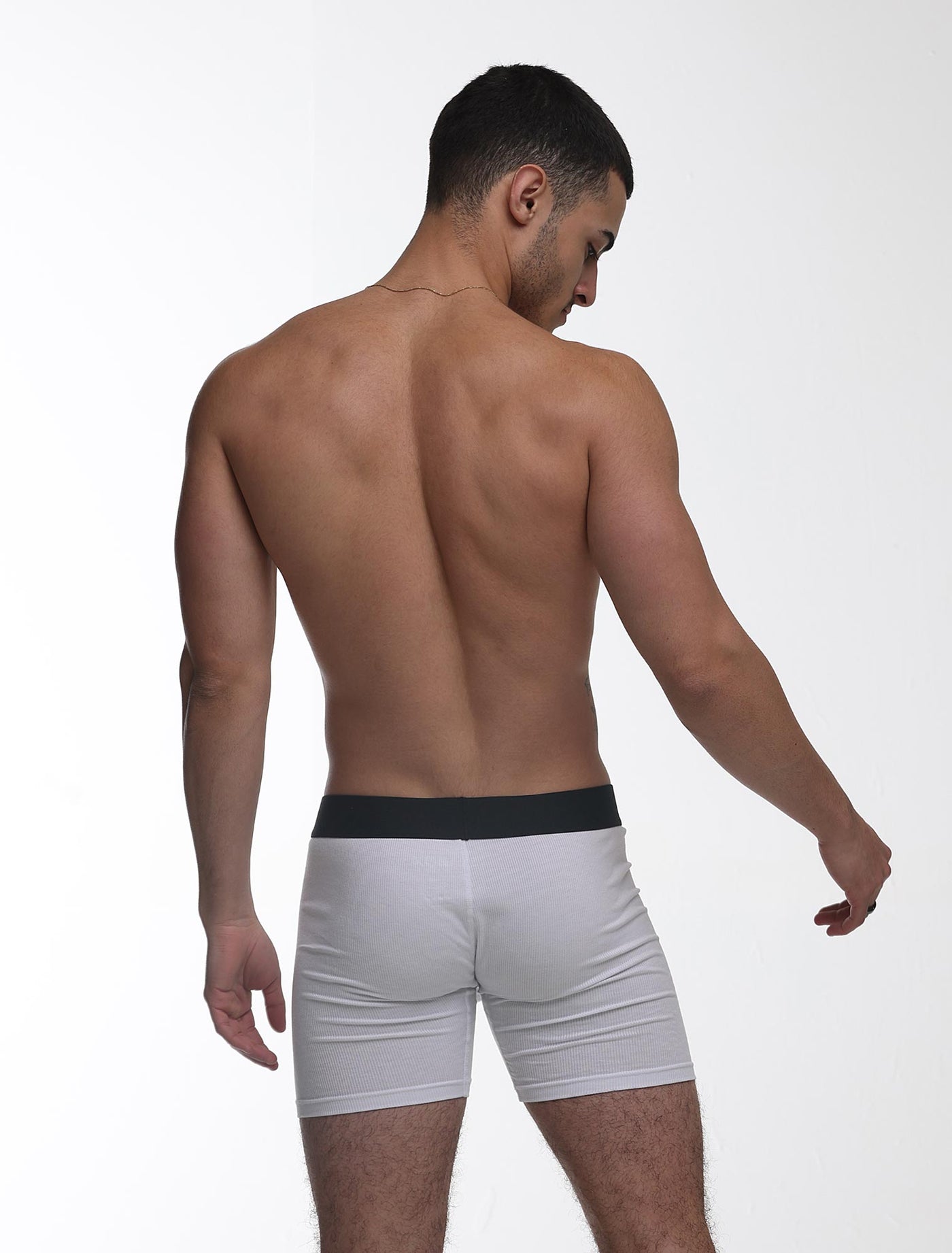 Mens Classic Ribbed Boxers - White
