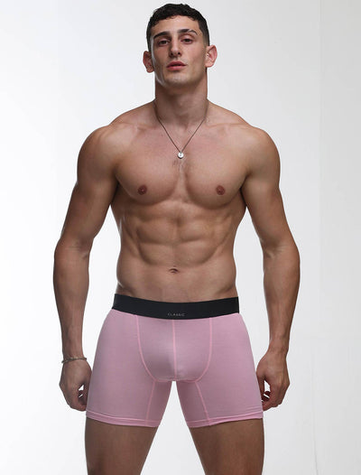 Mens Classic Ribbed Boxers - Pink