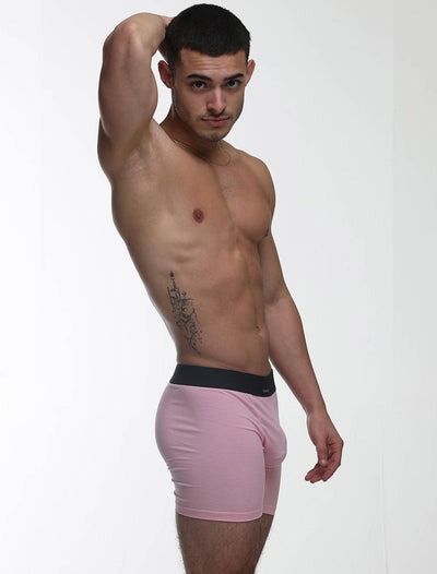 Mens Classic Ribbed Boxers - Pink