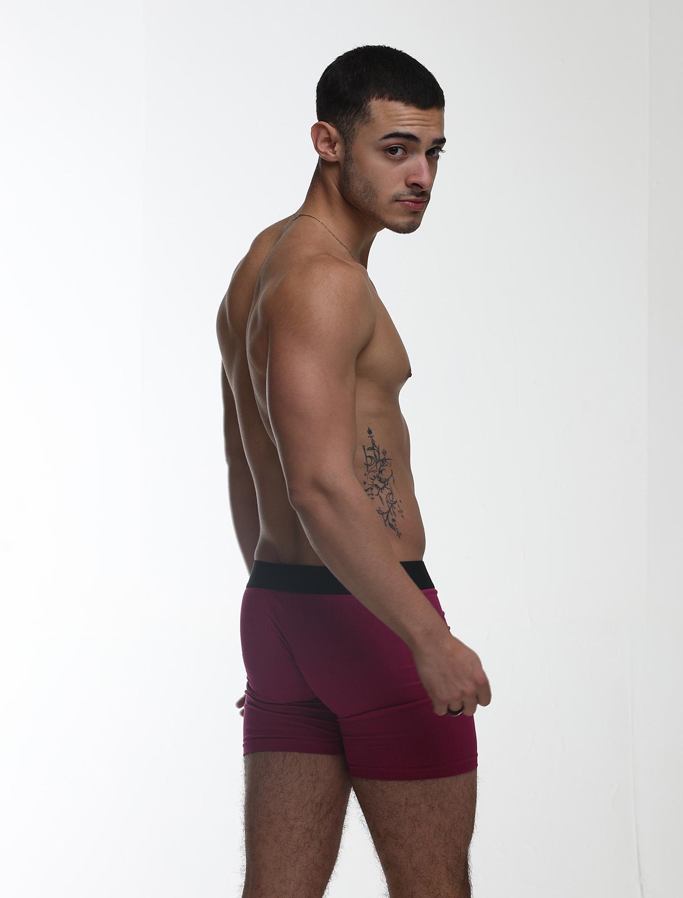 Mens Classic Ribbed Boxers - Cherry