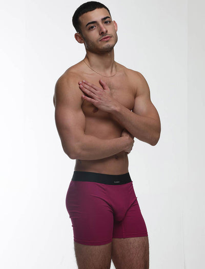 Mens Classic Ribbed Boxers - Cherry