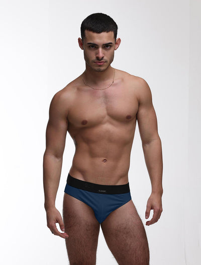 Mens Classic Ribbed Briefs - Navy - boxmenswear - {{variant_title}}