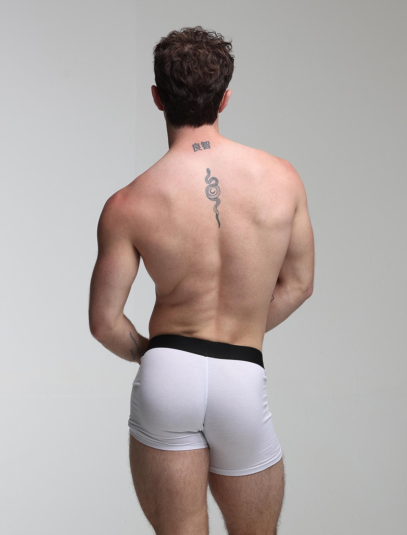 Mens Classic Ribbed Boxers - White