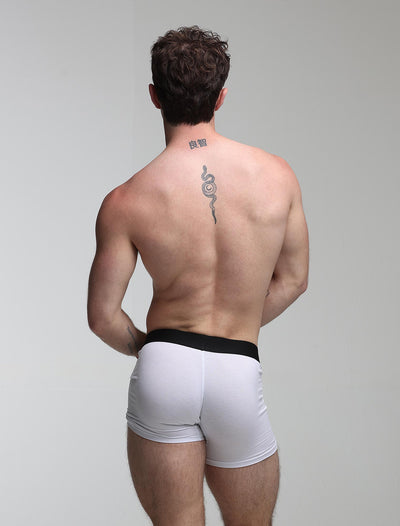 Mens Classic Ribbed Boxers - White