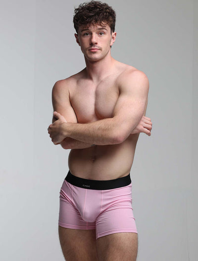 Mens Classic Ribbed Boxers - Pink