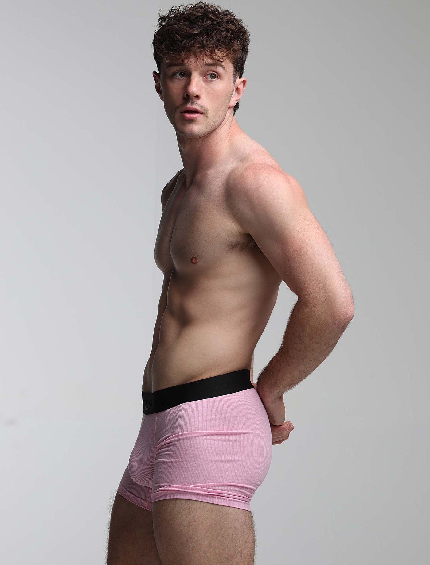 Mens Classic Ribbed Boxers - Pink