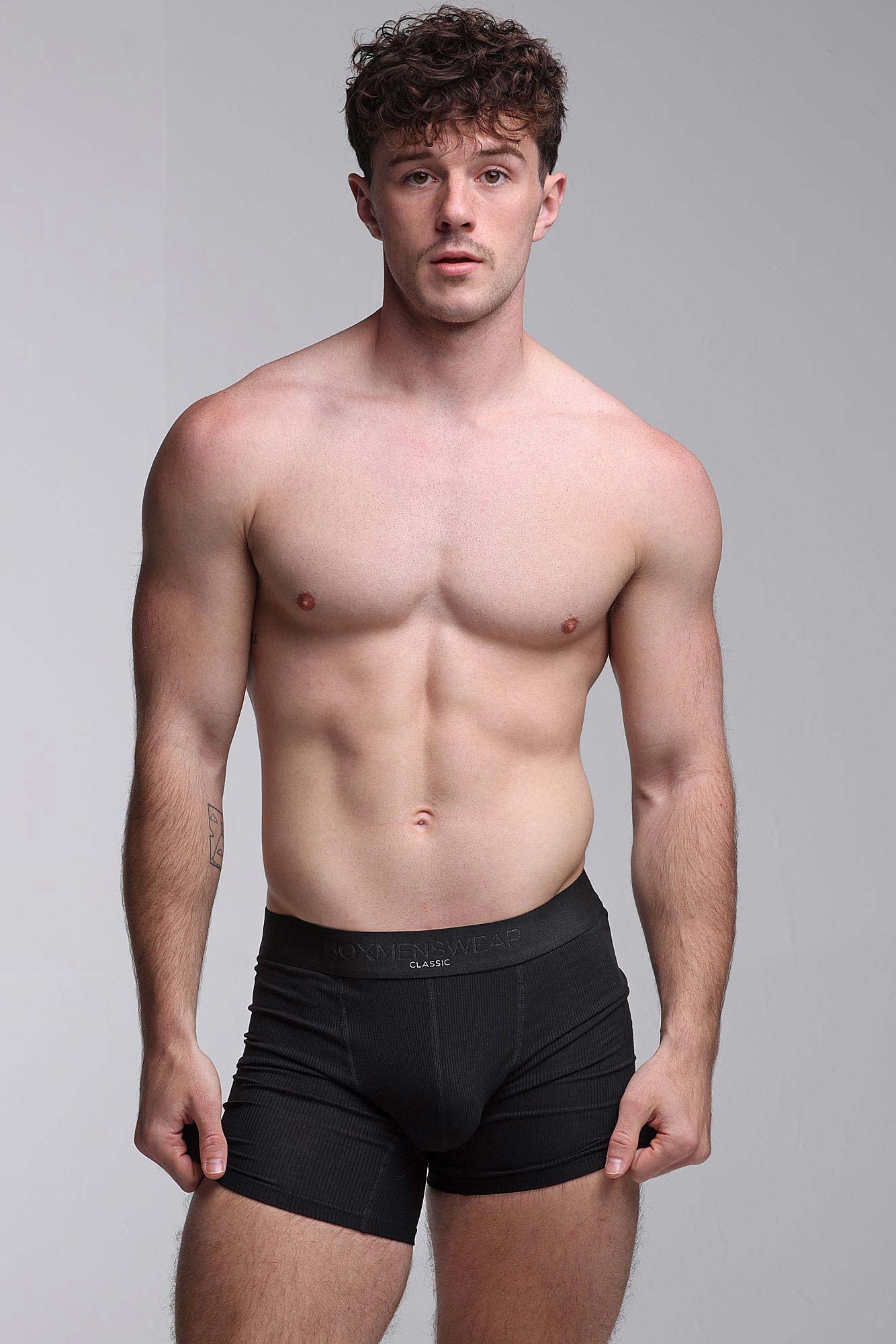 Mens Classic Ribbed Boxers - Black - boxmenswear - {{variant_title}}