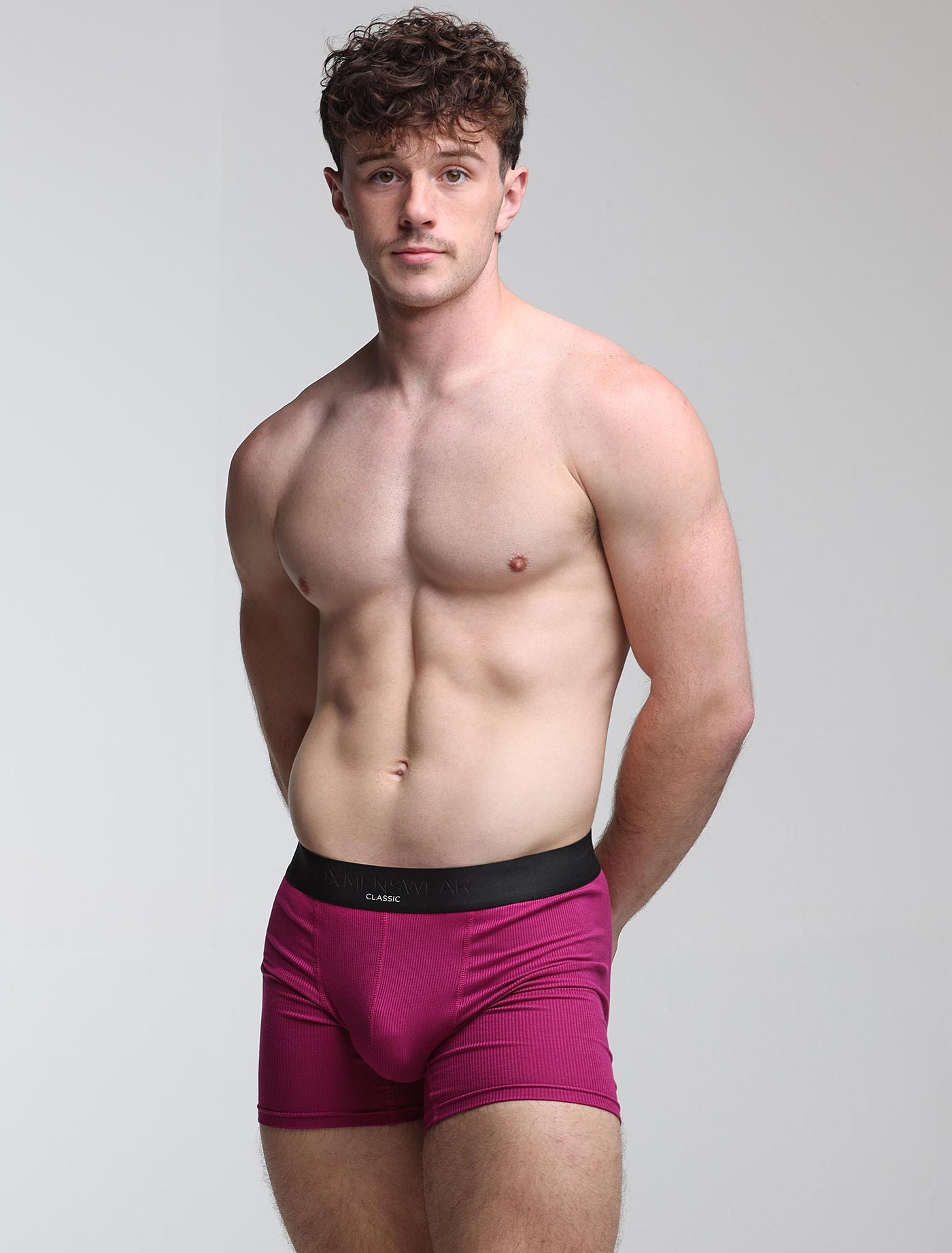 Mens Classic Ribbed Boxers - Cherry