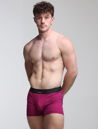 Mens Classic Ribbed Boxers - Cherry