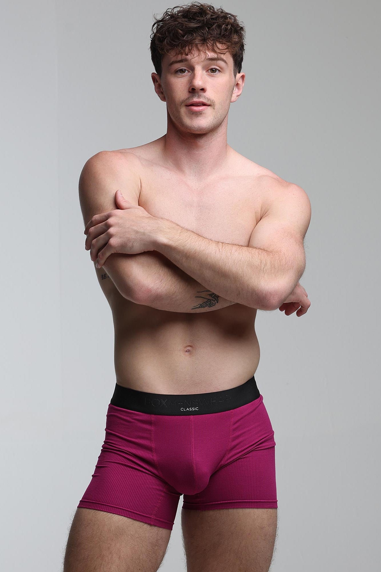 Mens Classic Ribbed Boxers - Cherry - boxmenswear - {{variant_title}}