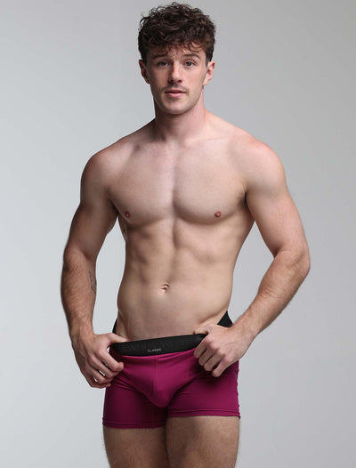 Mens Classic Ribbed Boxers - Cherry