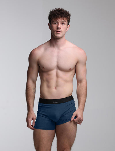 Mens Classic Ribbed Boxers - Navy - boxmenswear - {{variant_title}}