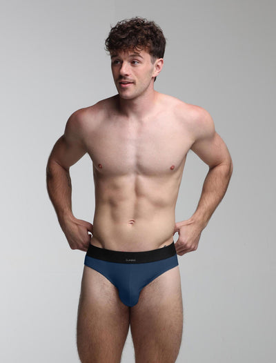 Mens Classic Ribbed Briefs - Navy - boxmenswear - {{variant_title}}