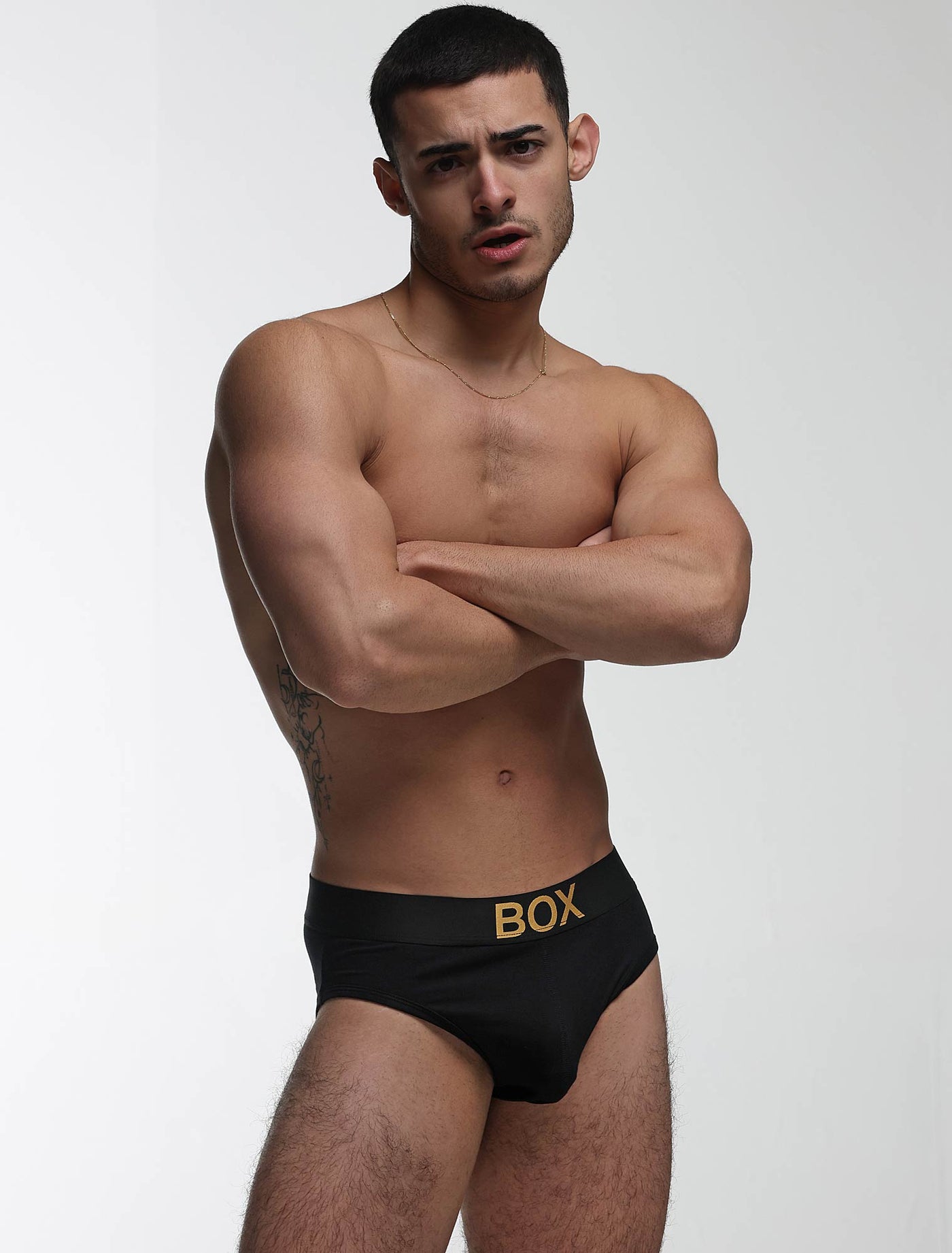 Metallic Modal Briefs - Black & Gold
