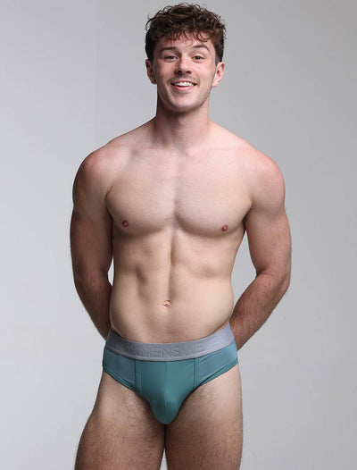 Mesh Panel Briefs - Riviera Teal