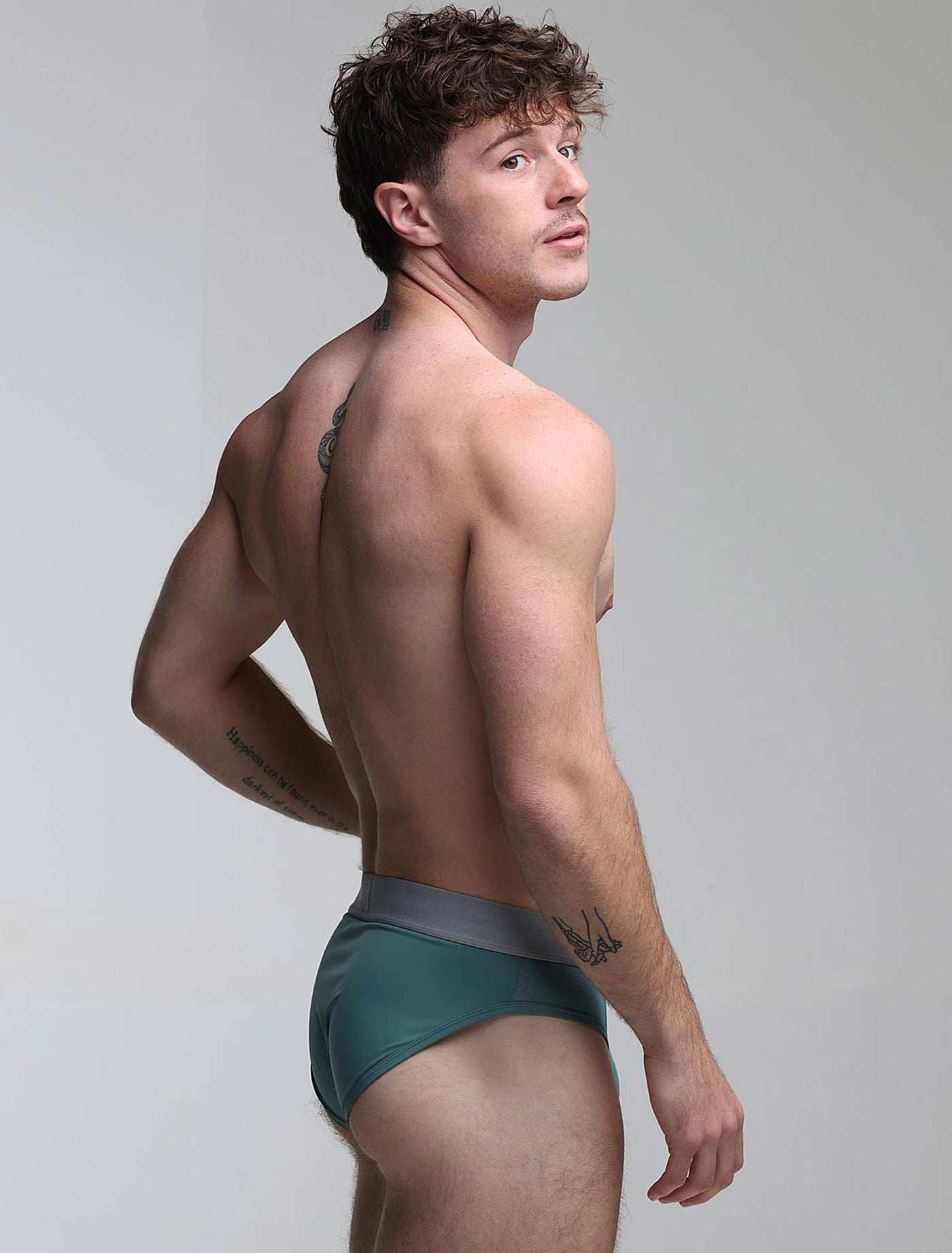 Mesh Panel Briefs - Riviera Teal