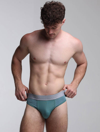 Mesh Panel Briefs - Riviera Teal
