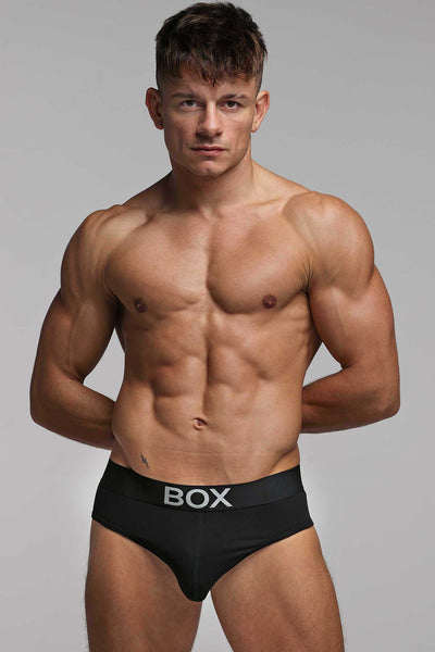 Metallic Modal Briefs - Black & Silver