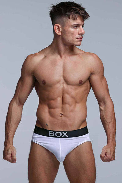 Metallic Modal Briefs - White & Silver