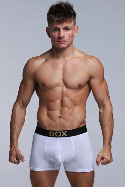 Metallic Modal Boxers - White & Gold