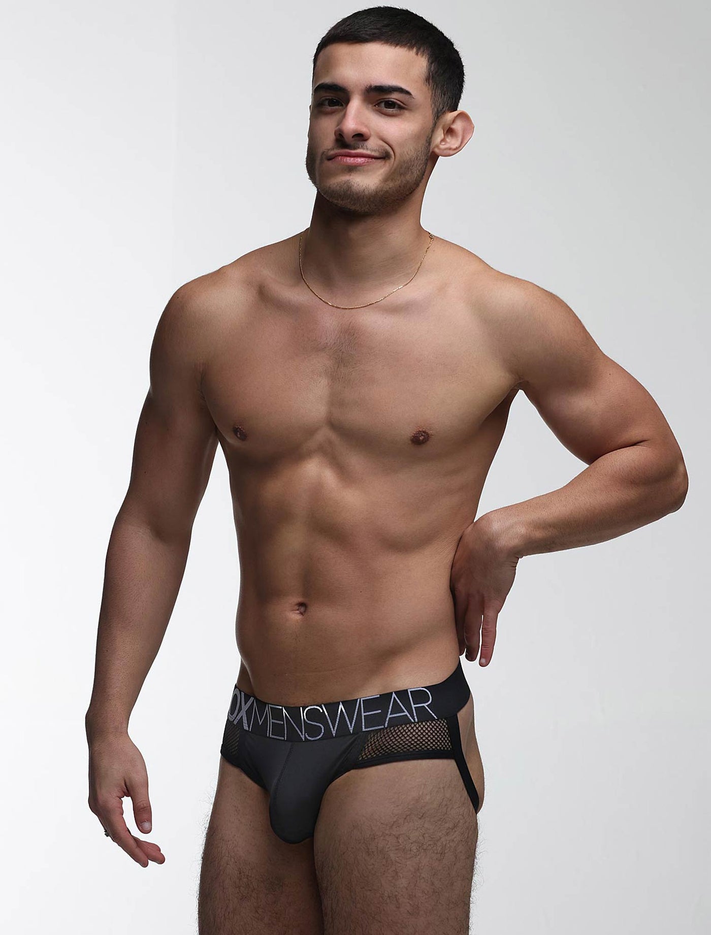 Totally Transparent Varsity Mesh Jockstrap - Direct Black