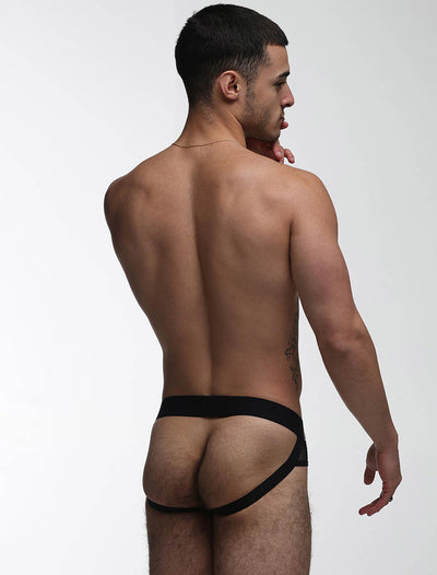 Totally Transparent Varsity Mesh Jockstrap - Direct Black