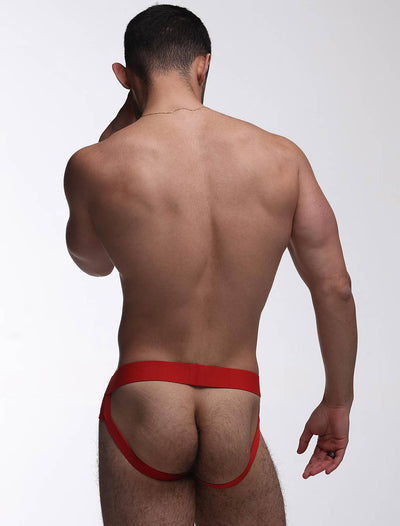 Totally Transparent Varsity Mesh Jockstrap - Direct Red