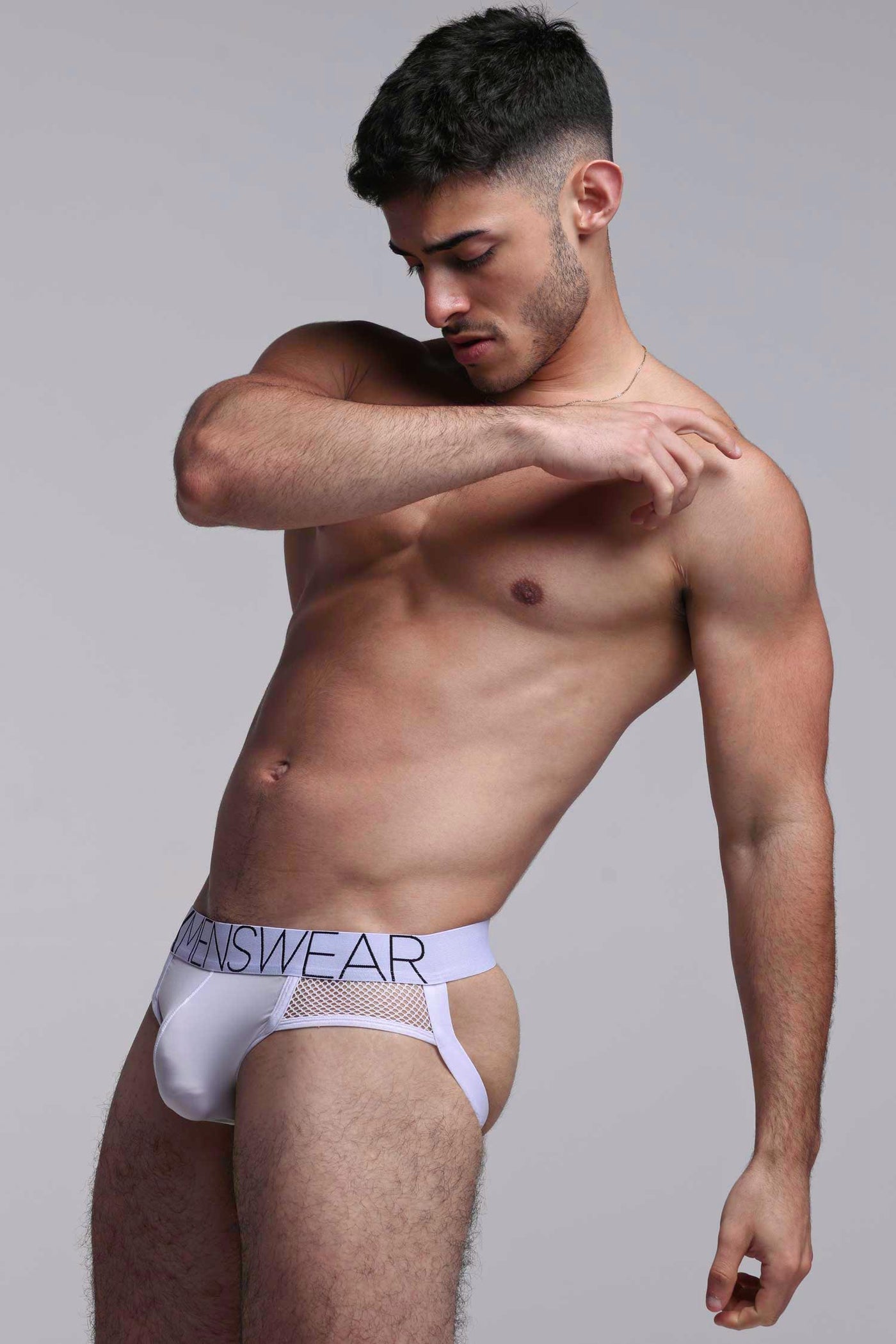 Totally Transparent Varsity Mesh Jockstrap - White