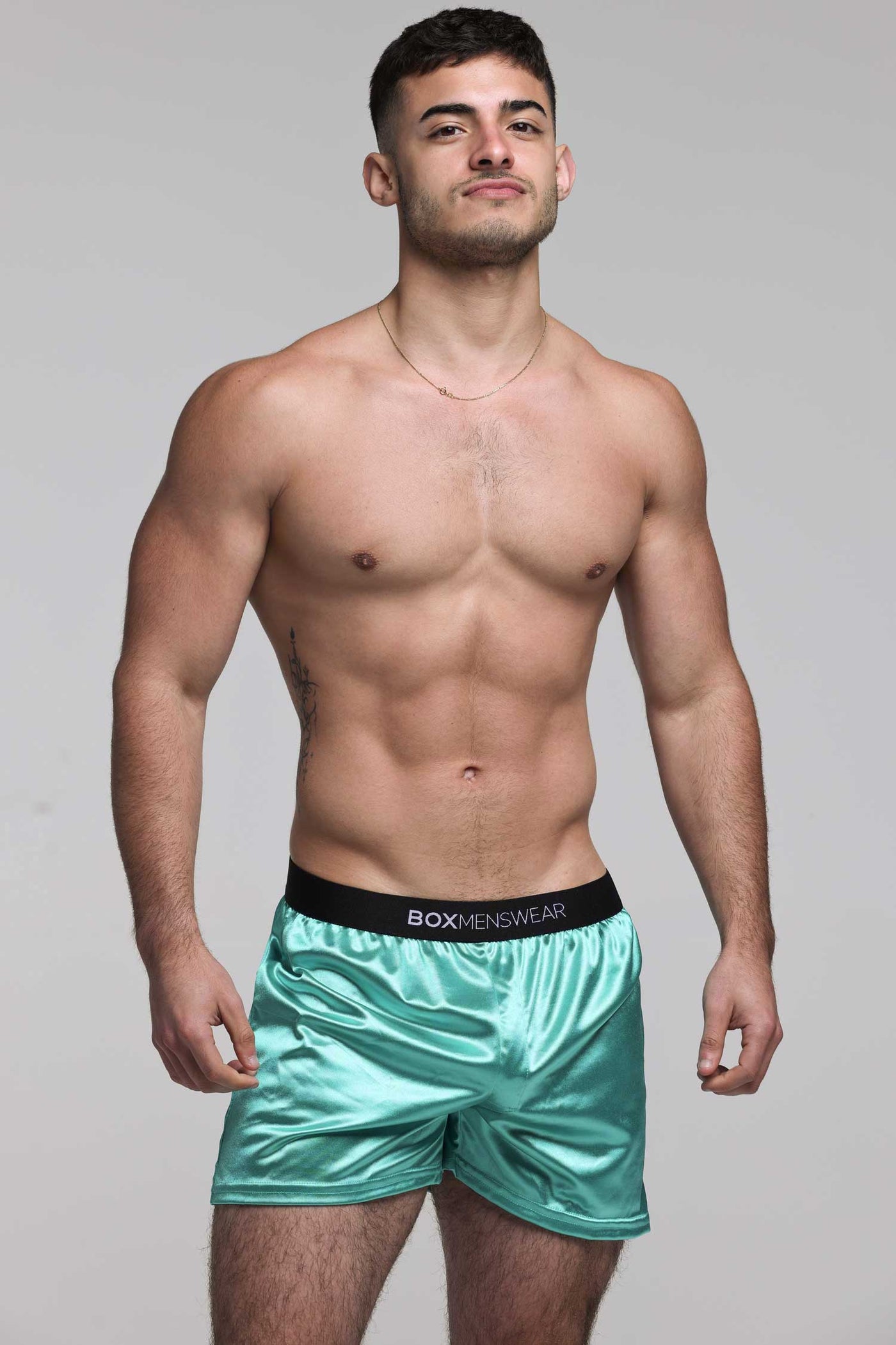 Silk Decline Boxer Shorts - Eminence Green