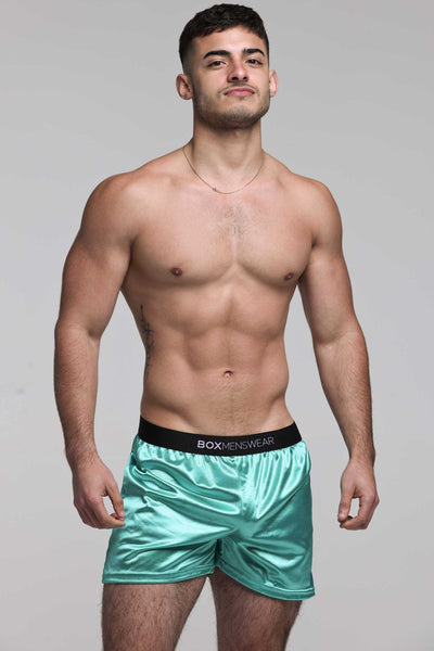 Silk Decline Boxer Shorts - Eminence Green