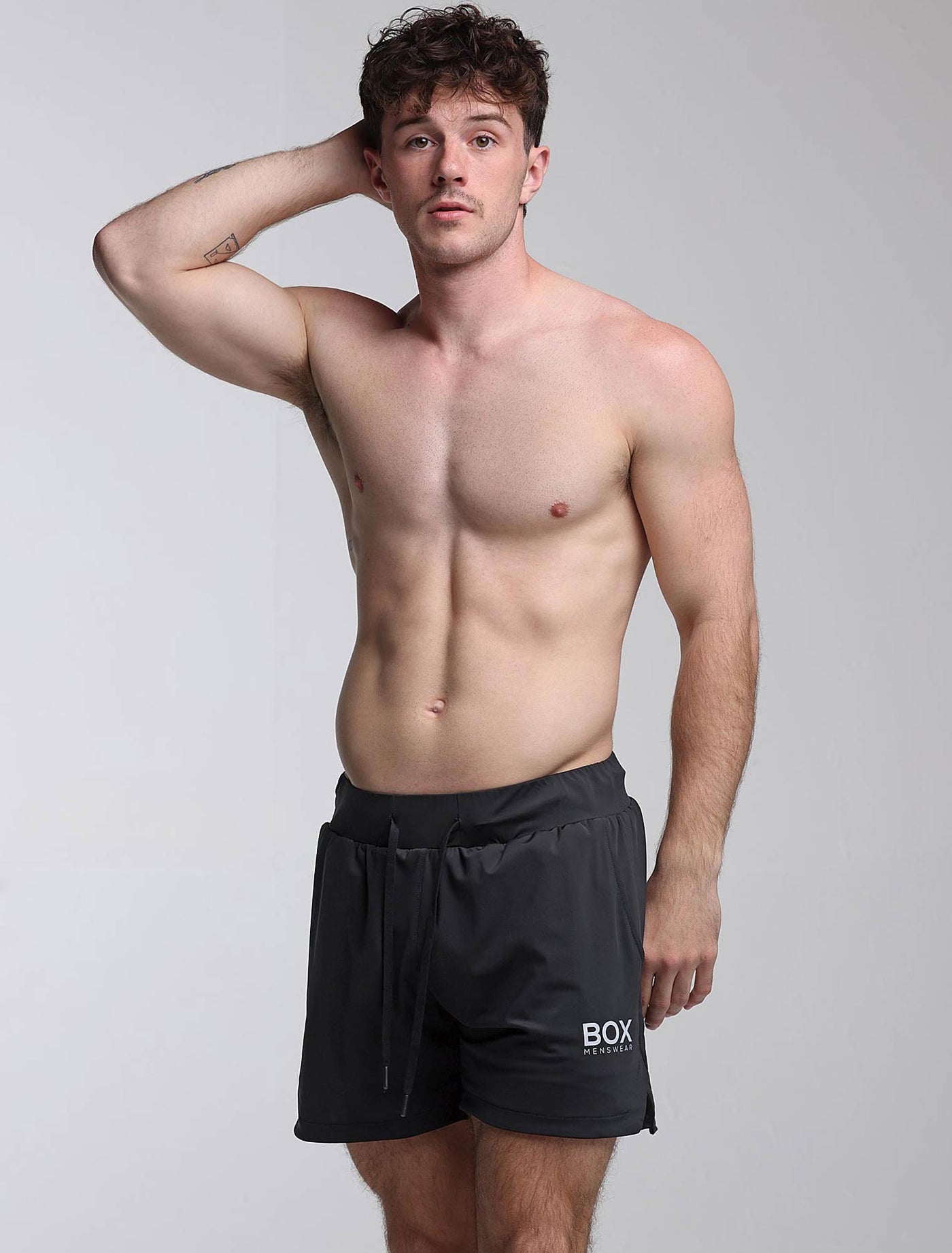 Mens Double Layer Sports Shorts - Black
