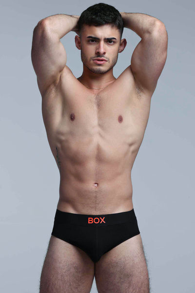 Colour Pop Briefs - Black & Orange