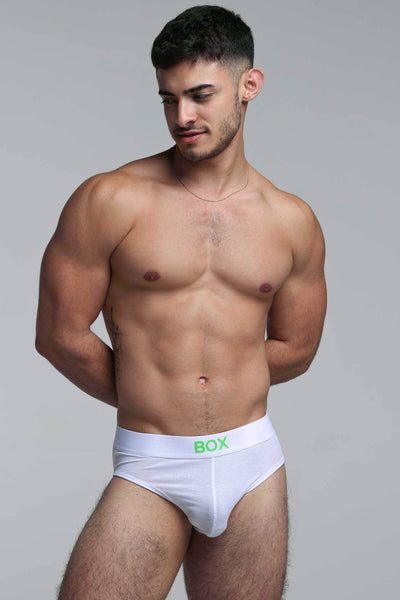 Colour Pop Briefs - White & Green