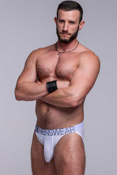 Mens Tanga Briefs: Defined Crotch - White