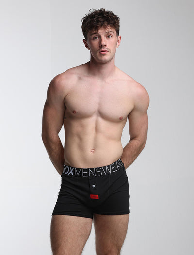 Button-up Boxers - Black Gala