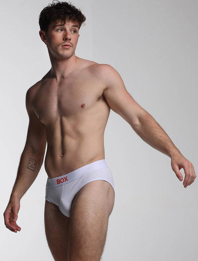 Colour Pop Briefs - White & Orange